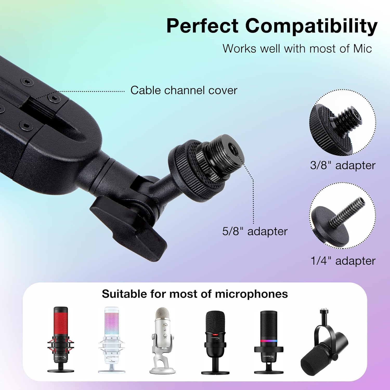 Boom SM7B Arm with RGB Light - Mic Arm for HyperX QuadCast Boom SM7B Arm with RGB Light - Mic Arm for HyperX QuadCast